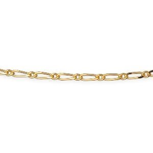 Collier Chaîne Plaqué Or Maille Cheval Alterné 2.5mm 50cm
