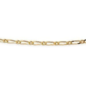 Collier Chaîne Plaqué Or Maille Cheval Alterné 2.5mm 50cm