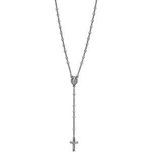 Collier Chapelet Argent 925 1.9mm Boules4mm Médaille Croix Christ 60cm Sans Fermoir
