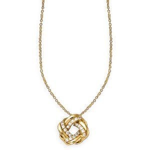 Collier Plaqué Or Motif Entrelacé 14mm Zirconium 40  à 44cm