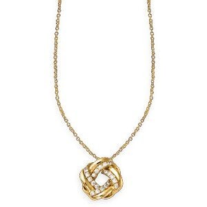 Collier Plaqué Or Motif Entrelacé 14mm Zirconium 40  à 44cm