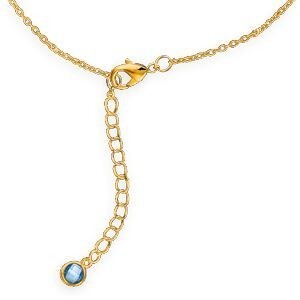 Collier Plaqué Or Chaîne 36  à 40cm Pastilles Martelées 7mm Zirconium Teinté 5mm