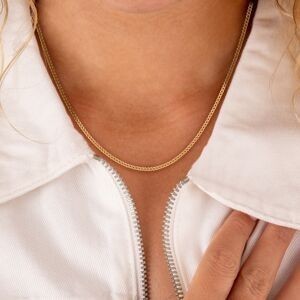 Collier Chaîne Plaqué Or Maille Gourmette 1.6mm 50cm