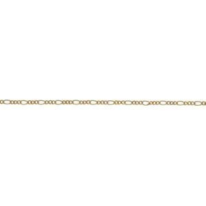 Collier Chaîne Plaqué Or Maille Cheval Alterné 1.3 2.2mm 45cm