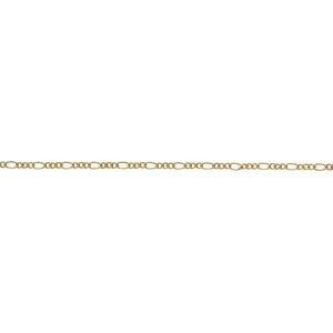 Collier Chaîne Plaqué Or Maille Cheval Alterné 1.3 2.2mm 50cm