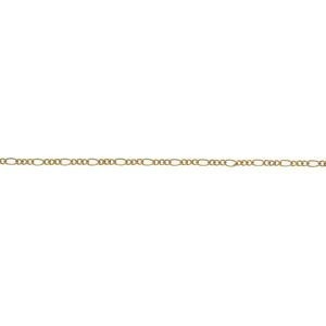 Collier Chaîne Plaqué Or Maille Cheval Alterné 1.3 2.2mm 50cm