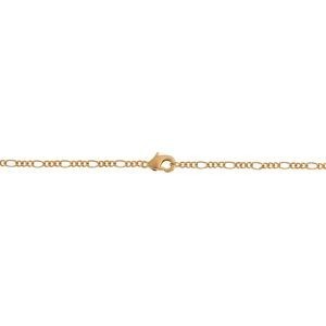 Collier Chaîne Plaqué Or Maille Cheval Alterné 1.3 2.2mm 50cm