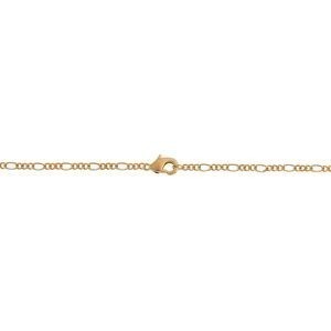 Collier Chaîne Plaqué Or Maille Cheval Alterné 1.3 2.2mm 50cm