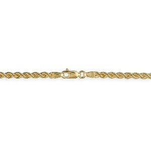 Collier Or 375 Maille Corde Creuse 3.2mm 60cm