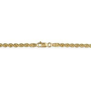 Collier Or 375 Maille Corde Creuse 3.2mm 60cm