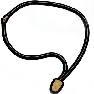 Collier Or 375 0.8mm Gwoka Email Pailletée 12.5*20mm 40  à 42cm