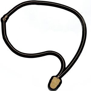 Collier Or 375 0.8mm Gwoka Email Pailletée 12.5*20mm 40  à 42cm