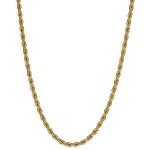Collier Acier Jaune Maille Corde 4mm 50cm