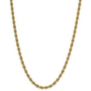 Collier Acier Jaune Maille Corde 4mm 50cm