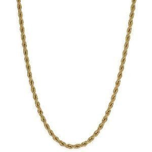 Collier Acier Jaune Maille Corde 4mm 50cm