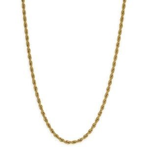 Collier Acier Jaune Maille Corde 4mm 60cm