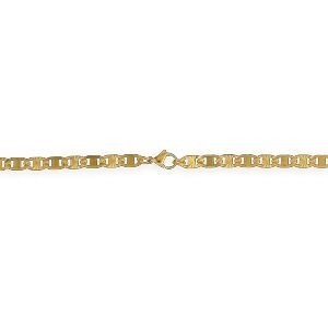 Collier Acier Jaune Maille Plate Fantaisie 5mm 50cm