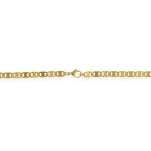 Collier Acier Jaune Maille Plate Fantaisie 5mm 55cm