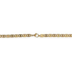 Collier Acier Jaune Maille Plate Fantaisie 5mm 60cm