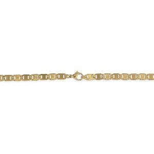 Collier Acier Jaune Maille Plate Fantaisie 5mm 60cm