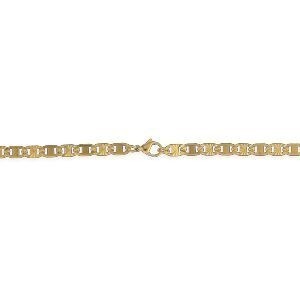 Collier Acier Jaune Maille Plate Fantaisie 5mm 60cm