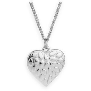 Collier Acier Cœur Motif fantaisie 25*30mm Chaîne Gourmette 2mm 45  à 48cm
