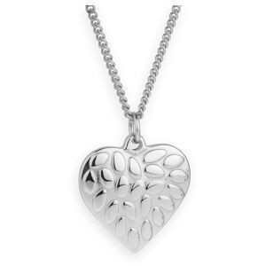 Collier Acier Cœur Motif fantaisie 25*30mm Chaîne Gourmette 2mm 45  à 48cm