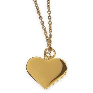 Collier Acier Jaune Cœur 22*19mm Chaîne Forçat 2mm 42  à 45cm