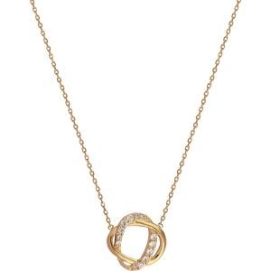 Collier Plaqué Or Motif Entrelacé Zirconium 17mm 38  à 42cm