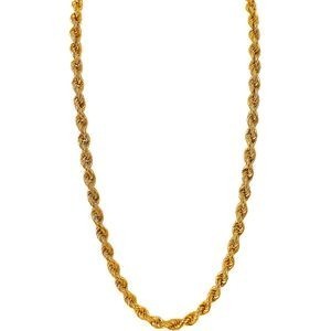 Collier Or 750 Maille Corde 6mm 70cm