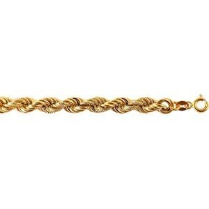 Collier Or 750 Maille Corde 6mm 70cm