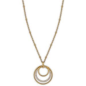 Collier Acier Jaune Anneaux 14.5  à 25mm Zirconium 40  à 45cm