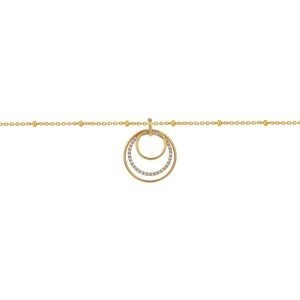 Collier Acier Jaune Anneaux 14.5  à 25mm Zirconium 40  à 45cm