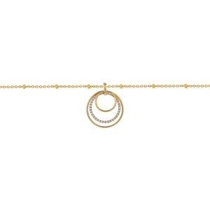 Collier Acier Jaune Anneaux 14.5  à 25mm Zirconium 40  à 45cm