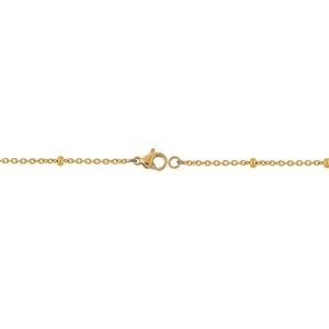 Collier Acier Jaune Anneaux 14.5  à 25mm Zirconium 40  à 45cm