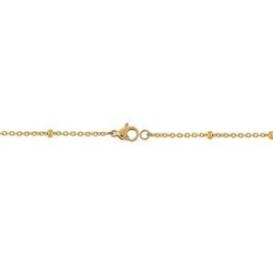 Collier Acier Jaune Anneaux 14.5  à 25mm Zirconium 40  à 45cm