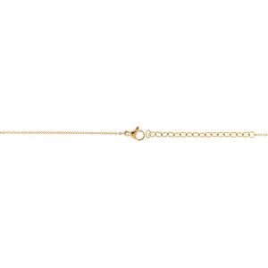 Collier Acier Jaune Perle Synthétique 4mm Cœur Zirconium 18mm  40  à 45cm