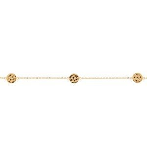 Collier Acier Jaune Pastilles Martelées 8mm 40  à 45cm