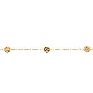Collier Acier Jaune Pastilles Martelées 8mm 40  à 45cm
