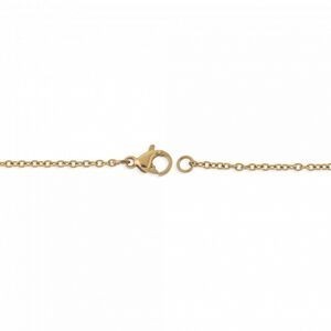 Collier Chaîne Acier Jaune Maille Forçat 1.5mm 55cm