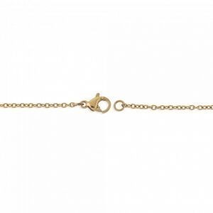 Collier Chaîne Acier Jaune Maille Forçat 1.5mm 55cm