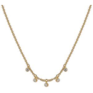 Collier Plaqué Or Pampilles Zirconium 3.5mm 40  à 45cm