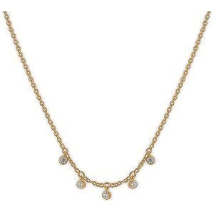 Collier Plaqué Or Pampilles Zirconium 3.5mm 40  à 45cm