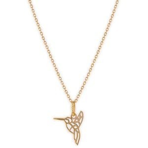 Collier Plaqué Or Colibri Origami 13.5*20mm 42  à 45cm