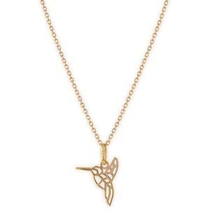 Collier Plaqué Or Colibri Origami 13.5*20mm 42  à 45cm