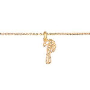 Collier Plaqué Or Toucan Origami 9*20mm 42  à 45cm