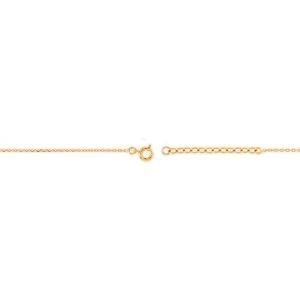 Collier Plaqué Or 42  à 45cm Batée 12mm Cristal Grenat 4mm