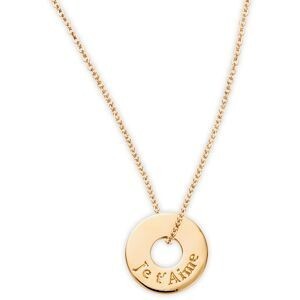 Collier Plaqué Or Motif Gravé Je T'aime 15mm 40  à 44cm