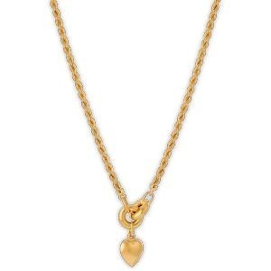 Collier Or 375 Maille Corde 2.6mm Cœur 10mm 45cm