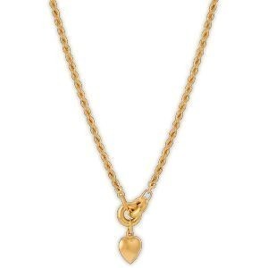 Collier Or 375 Maille Corde 2.6mm Cœur 10mm 45cm